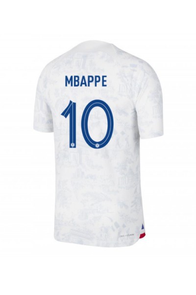 Ranska Kylian Mbappe #10 Jalkapallovaatteet Vieraspaita MM-kisat 2022 Lyhythihainen